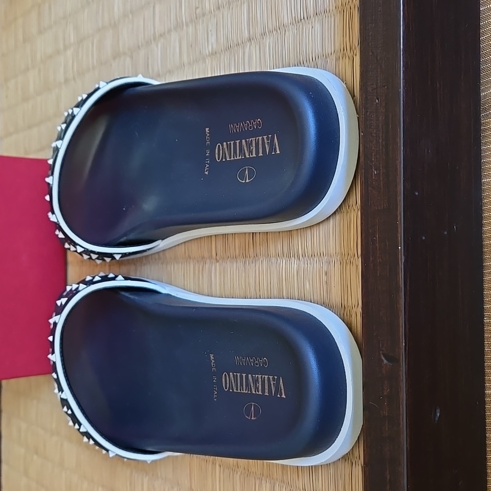 VALENTINO  Studded Leather Pool Slide Sandals - Picture 3 of 4